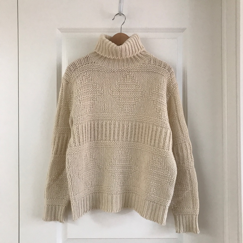 Jersild Ivory Wool Blend Turtleneck Sweater